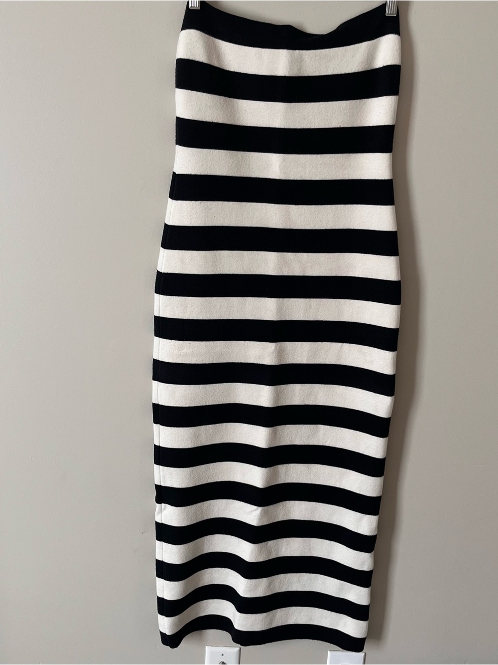 A&F Black and White Striped Midi Sweater Dress - Women